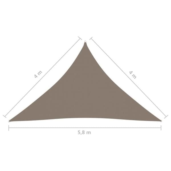 vidaXL Solskyddsduk Oxford Tyg Triangulär 4x4x5,8 m Taupe