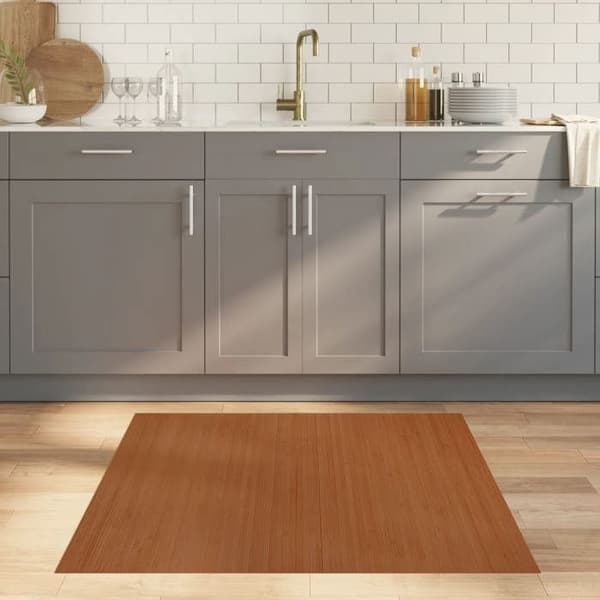 vidaXL Rektangulär matta brun 100x100 cm bambu, vardagsrumsmatta, rektangulär matta, modern matta, sovrumsmatta till 376800