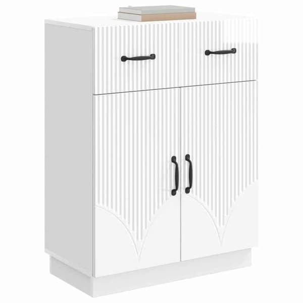 vidaXL Buffé Vit glänsande 66 x 34,5 x 87 cm Ingenjörsträ 895329