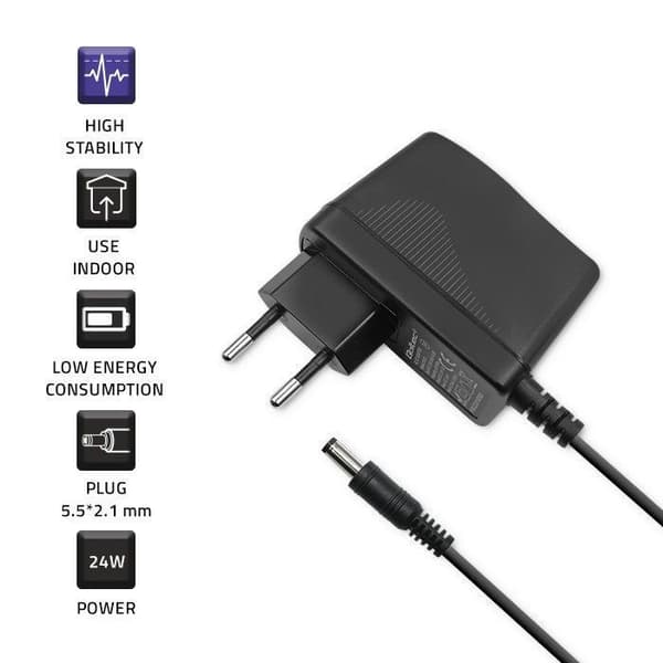 Laddare - Qoltec väggadapter 24W 12V 2A 5.5*2.1