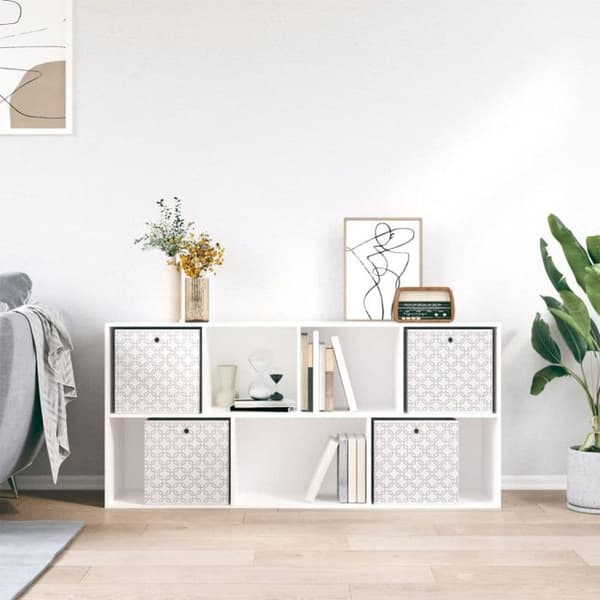 Fällbara förvaringslådor 4 st kräm tyg nonwoven