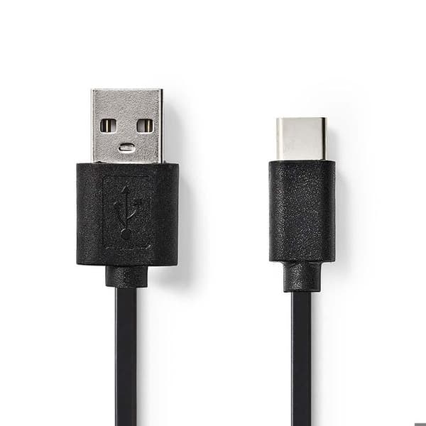 USB-kabel - NEDIS - Typ C hane - A hane - 1,0 m - USB 2.0 - Svart