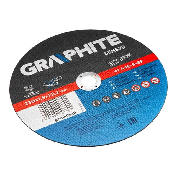 Kaparblad - GRAPHITE - 230 x 1,9 x 22,2 mm - 5 stycken - A46-S-BF - Metall