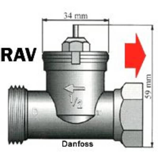 700104 Adaptör för radiatorventil Passar för Danfoss RAV radiatorer