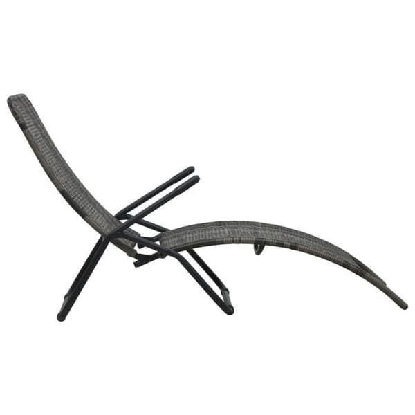 vidaXL Folding Lounge Chair Vävd Resin Grå