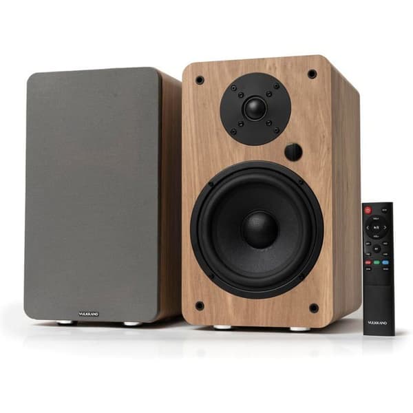 VULKKANO A6 Arc – Förstärkta högtalare 6,5" Bluetooth 5.0 HDMI ARC Optisk RCA USB Brun