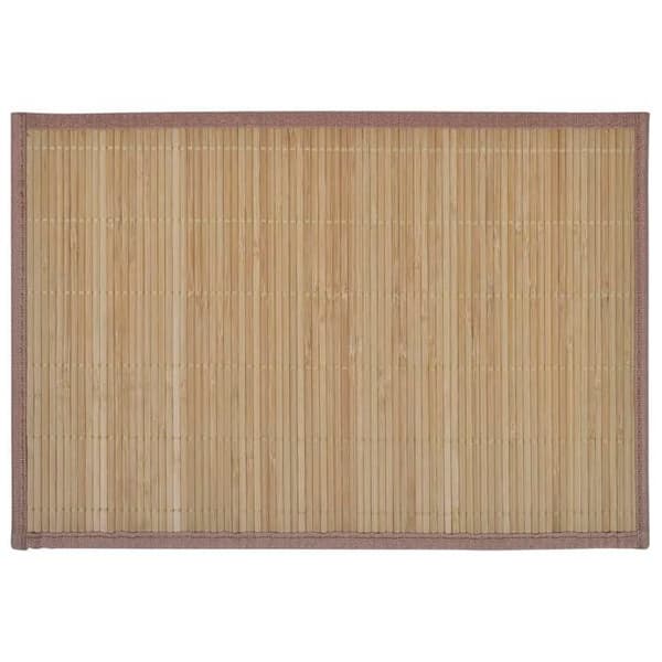 vidaXL Bordstabletter 6 st Bambu 30 x 45 cm Brun