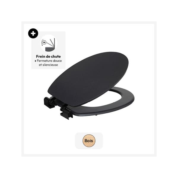 WC-lock i trä ONYX - Stängning med fallbroms - 5five Simply Smart - Skiffer