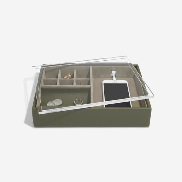 Litet förvaringsmöbel - STACKERS - 74571 - Olivgrön - Akryl lock - 25x18x5,8 cm