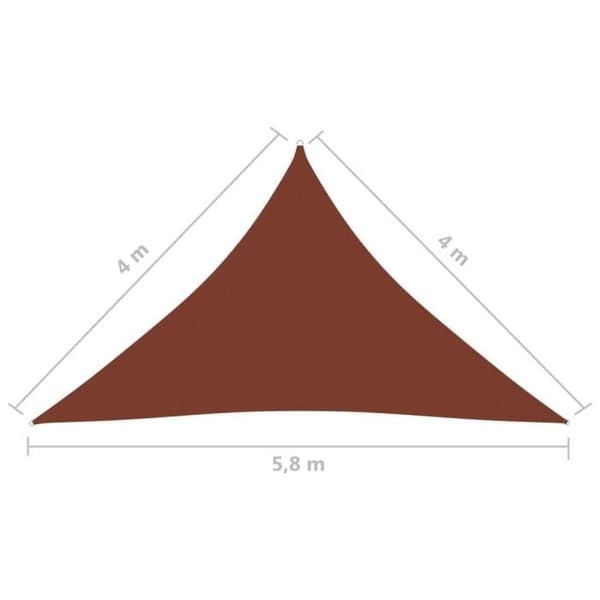vidaXL Solskyddsfilt Triangulär Oxford Tyg 4x4x5,8m Terrakotta