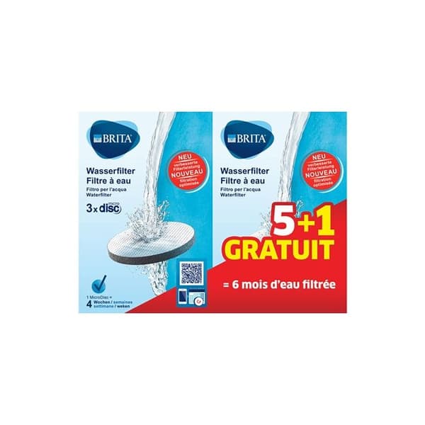 Brita vattenfilterpatron Förpackning med 5+1 MicroDisc-filter