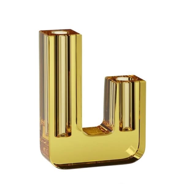 Hubsch Interior Duo Vas - Gul - 12x4x16 cm - Kristall