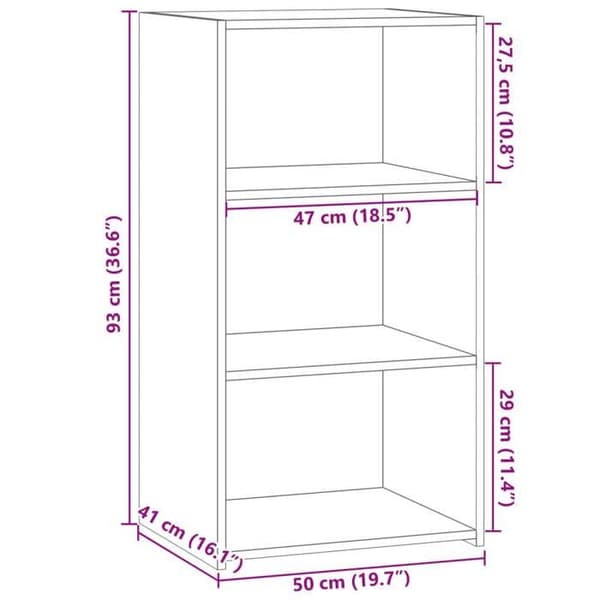 vidaXL Buffé vit 50x41x93 cm ingeniörsmaterial 846362