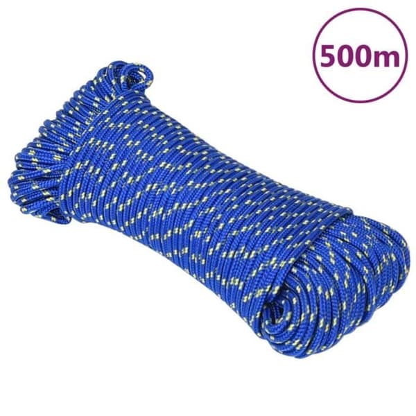 152432 vidaXL Båtrep Blå 3 mm 500 m Polypropen