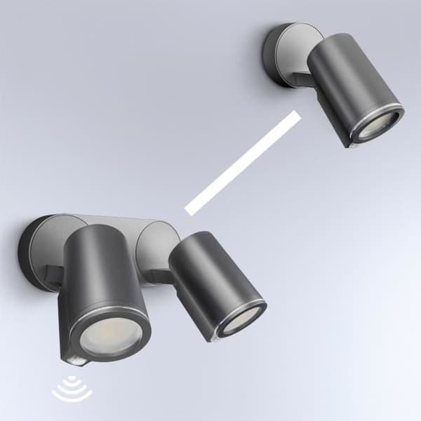 Utomhus LED-strålkastare med STEINEL Spot DUO Sensor Connect Bluetooth 14.6W 3000K - Antracit