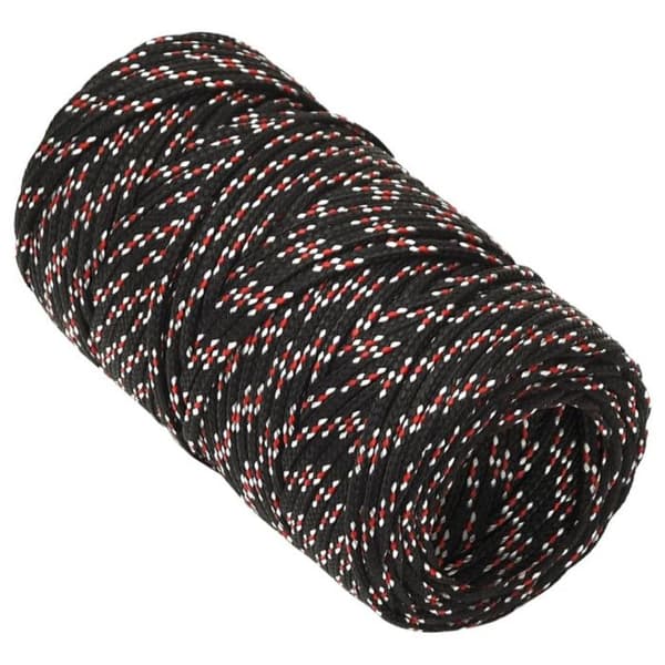 152317 vidaXL Båtrep Svart 2 mm 25 m Polypropen