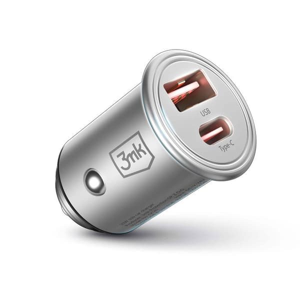 Accessoarer - Bil laddare 3mk Hyper 45 W PD QC PPS USB 1A1C Silver