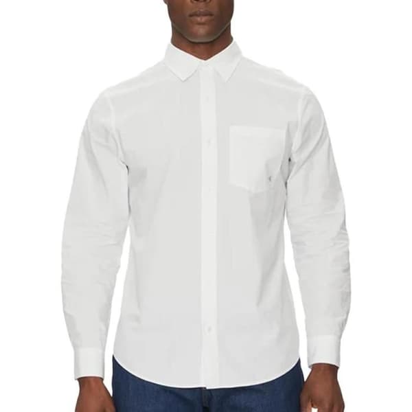 Vit Skjorta Herr Calvin Klein Jeans Poplin