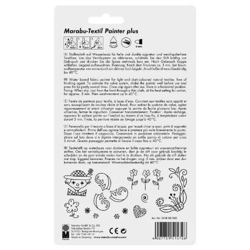 Textilmarkör - MARABU - Textil Painter Plus - Bullet tip - Set med 5 färger