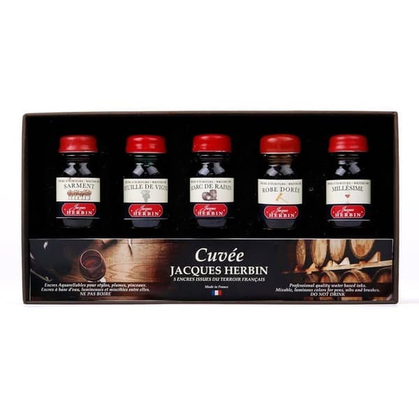 Coffret med 5 bläck Jacques Herbin Cuvée – 5 x 10 ml för bläckpenna och roller