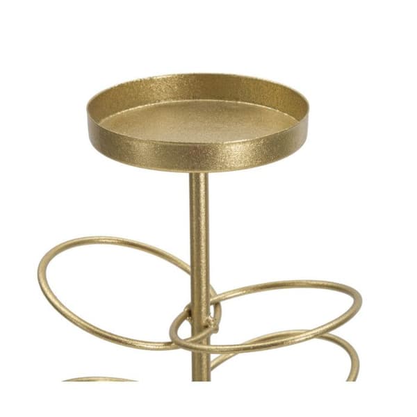 Metallljusstake "Rings" 46cm Guld