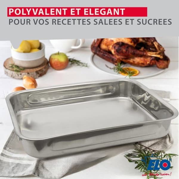 Rektangulär plåt i rostfritt stål 37 x 28 x 6 cm utomhus Elo Edition Red