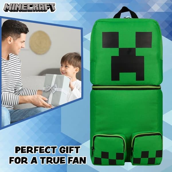 Ryggsäck - Minecraft - MNCT-136 - 3D - Polyester - Grön