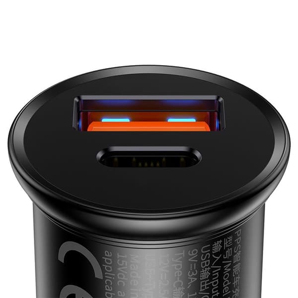 Bil laddare - Baseus - ccalls-bs01 - Metall - 30W - USB A+C