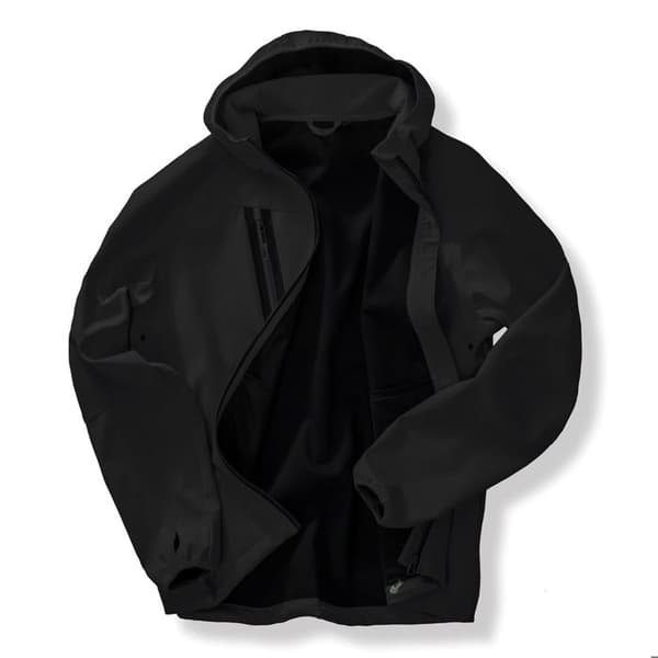 Result 3-lagers softshell jacka med huva - svart / svart