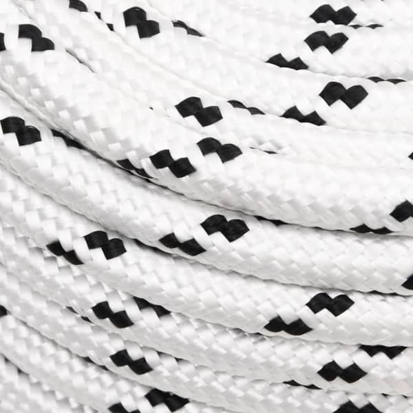 152782 vidaXL flätat båtrep Vit 14 mmx250 m polyester
