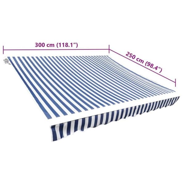 vidaXL Tältduk blå och vit 3 x 2,5 m (ram ingår ej) 141010