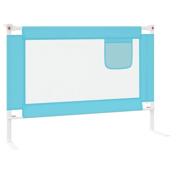 vidaXL Barnsäng Säkerhetsbarriär Blå 90x25 cm Tyg