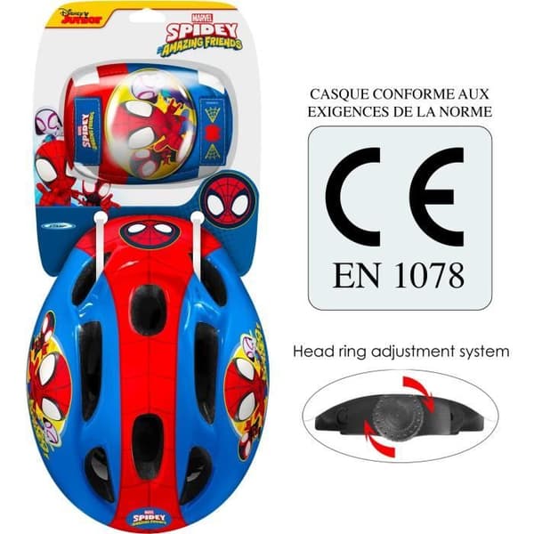 Casque + Coudières/Knäskydd STAMP - Spidey för barn - Stadsåkning