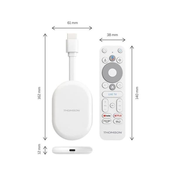 Thomson Go Cast 150 Google TV 4K UHD WiFi HDMI Röstkontroll