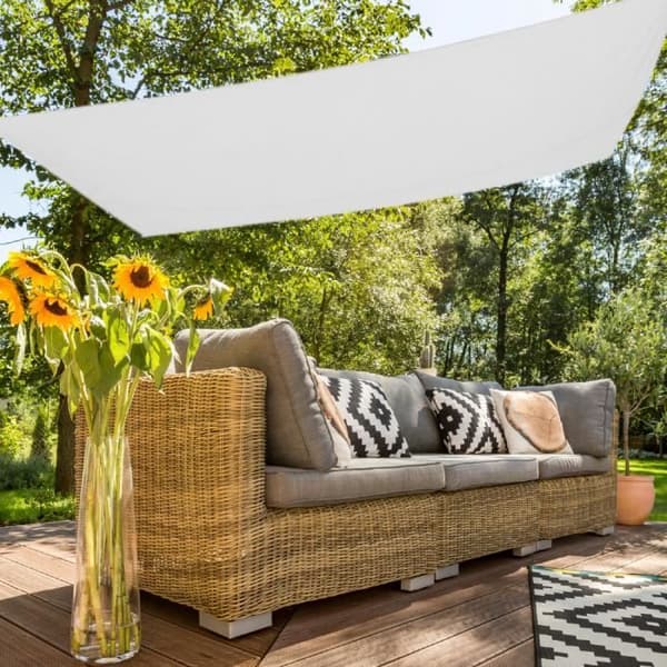 Vit rektangulär nyans Canopy Aktive Garden UV50