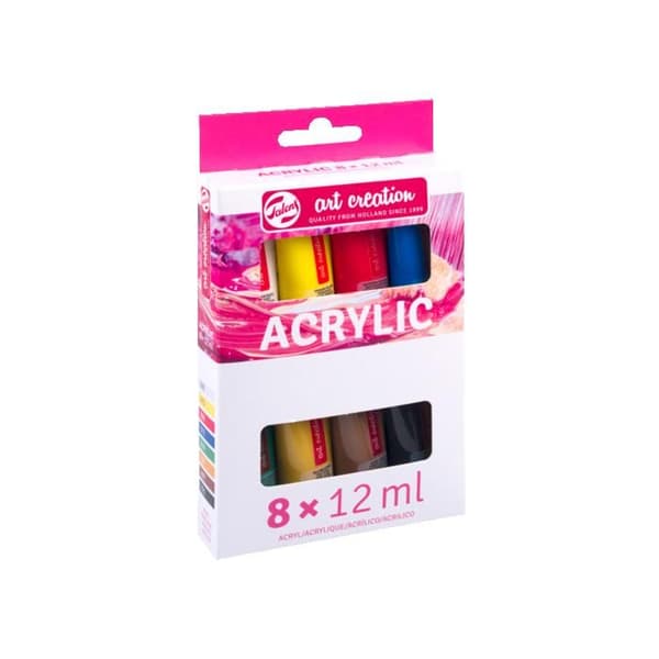 Akrylfärg - 8 tuber - 12 ml - Färgsortiment - Art Creation