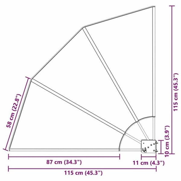 Integritetsskärmar för balkong - vidaXL - Antracit - 115x115 cm - Polyester - Fällbar