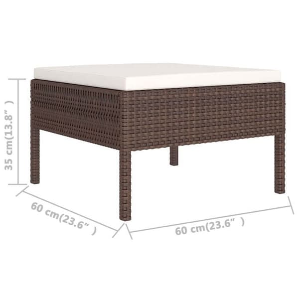 vidaXL Trädgårdsmöbler 2 st med kuddar Flätad resin Brun 310205