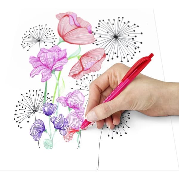 Kulpenna - STAEDTLER - 4230C8E2-2 - Ergonomisk triangulär kropp - Medium spets 1,0 mm - Set med 8 assorterade färger