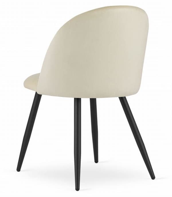 Stol - OSKAR - BELLO - Beige sammet - Set om 3 - Modern design