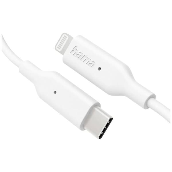 USB-kabel - Hama - 00201598 - 1 m - USB 2.0 - USB C till Lightning - Vit