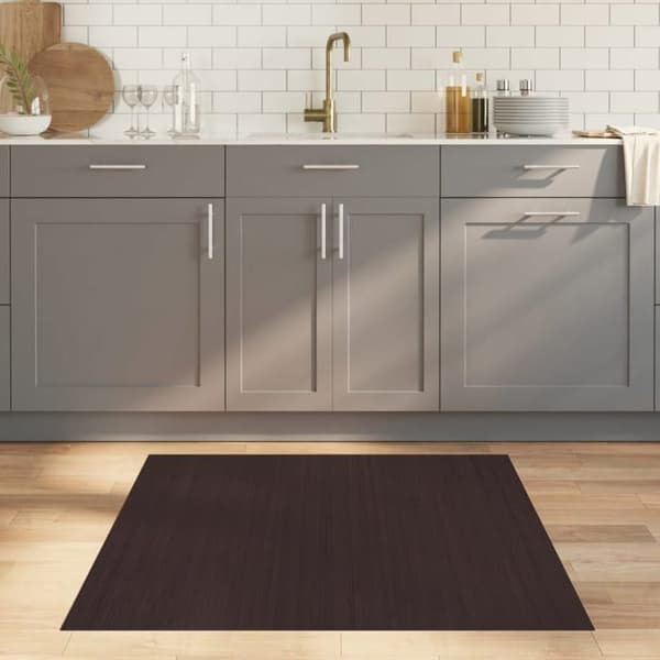 vidaXL Mörkbrun rektangulär matta 100x100 cm bambu, vardagsrumsmatta, rektangulär matta, modern matta, matta av 376803