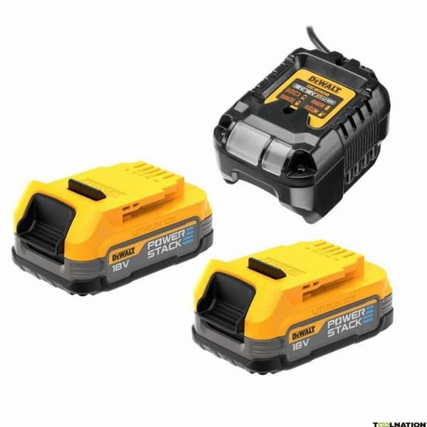 Pack 2 Powerstack XR 18V DEWALT 1,7Ah Li-Ion-batterier + laddare - DCB1102E2-QW