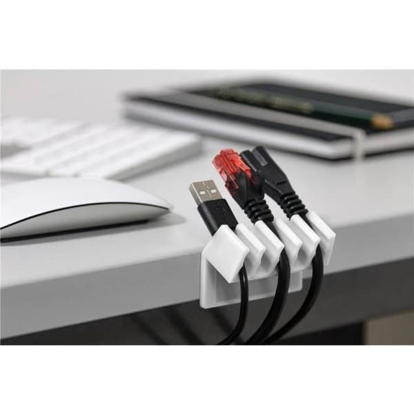 Set av kabelstöd Goobay 70431 vit självhäftande 2 st.