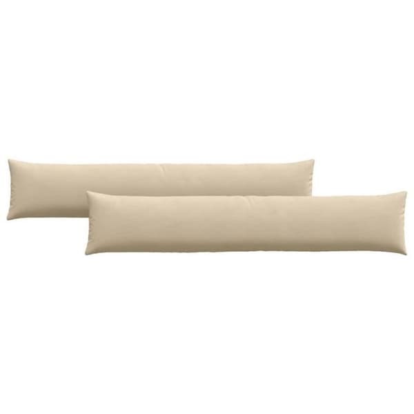 Coussin Vidaxl Soffkuddar 2 st Kräm 200 x 40 cm tyg