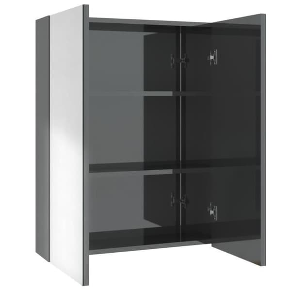 vidaXL Badrumsspegelskåp 60x15x75 cm MDF Blank Grå