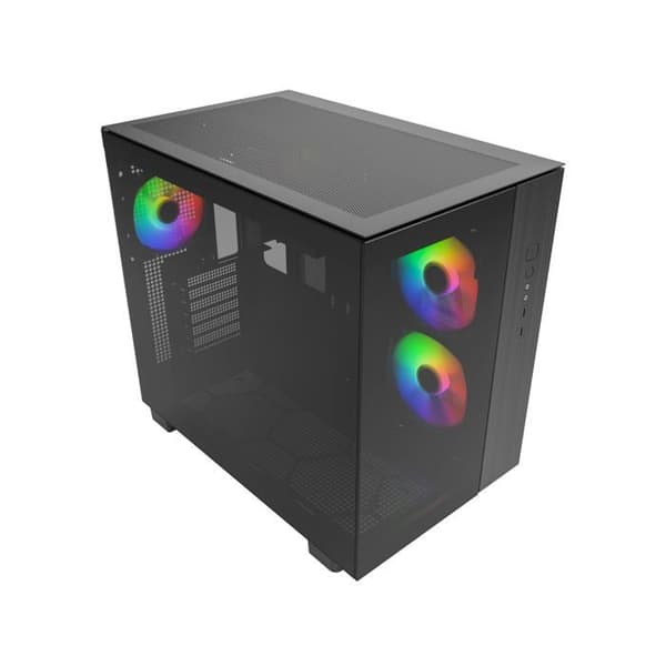 Gaming PC-chassi - MONTECH - King 65 PRO - Dubbel kammare - Glaspaneler - 3 ARGB-fläktar