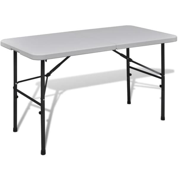 Fällbart trädgårdsbord 122 cm vitt i HDPE