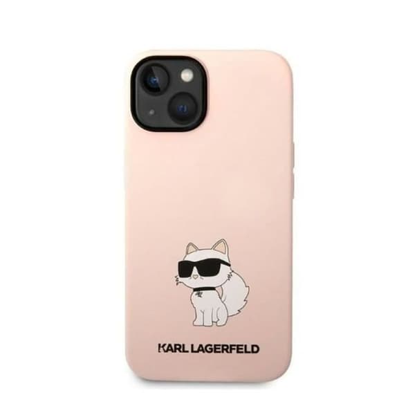 Karl Lagerfeld Silikonfodral Choupette för iPhone 14 Plus – Rosa