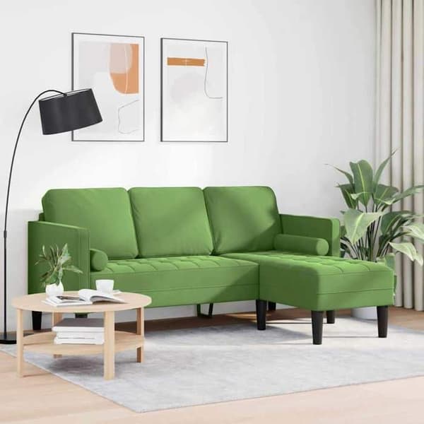 Set av ljusgröna soffor 173 x 131 x 67 cm sammet